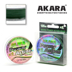 Valas pintas Akara Power Action X-4 Green 135m 0.10mm 6.5kg